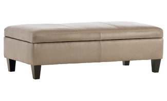 Medium Leather Storage Ottoman 2